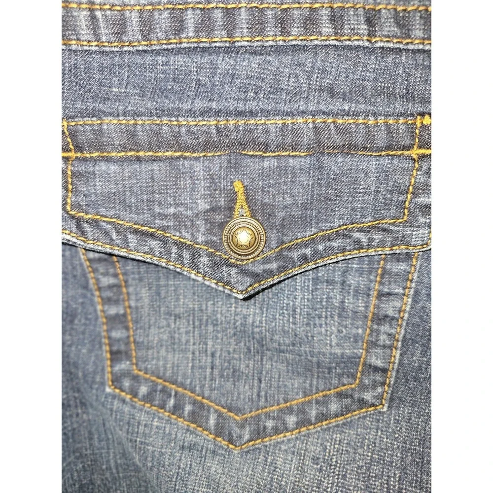 Bamboo Traders Flared Leg Blue Jeans Size 12 Women's Cotton Blend - Picture 6 of 7